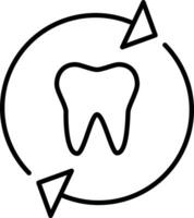 dentaire se soucier contour vecteur illustration icône