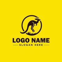 kangourou logo et icône symbole nettoyer plat moderne minimaliste logo conception modifiable vecteur