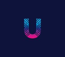 u alphabet La technologie logo conception concept vecteur