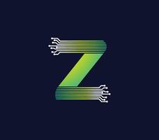 z alphabet La technologie Les données circuit logo conception entreprise concept vecteur