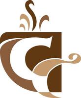 cc lettre café magasin logo conception entreprise concept vecteur