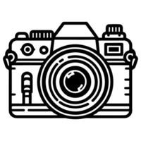 ai généré photo caméra contour art icône pour applications, sites Internet, logo. la photographie symbole noir ligne vecteur