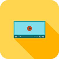 Video Player icône plate longue ombre vecteur