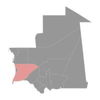 traza Région carte, administratif division de mauritanie. vecteur illustration.