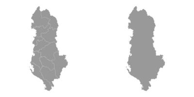 Albanie gris carte avec administratif subdivisions. vecteur illustration.