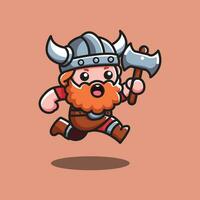 mignonne content viking vecteur conception illustration