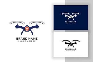 modèle de conception de logo de drone. illustration de symbole de signe de drone.