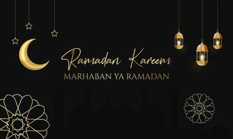 marhaban toi Ramadan accueillant le mois de Ramadan kareem vecteur