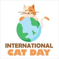 journée internationale des chats vecteur