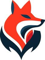 Facile tête Renard logo Orange et noir Couleur vecteur