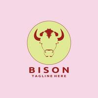 bison tête logo conception vecteur modèle