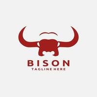 bison tête logo conception vecteur modèle