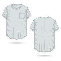 blanc T-shirt maquette de face et retour vue vecteur