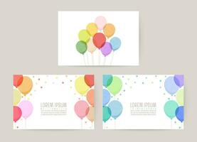 main tiré ballon illustration cartes pour invitation, anniversaire vecteur