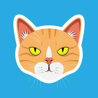 gingembre tête chat visage illustration vecteur chat ou chaton personnage