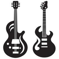 guitare silhouette moderne forme minimal vecteur