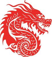 chinois Nouveau année dragon silhouette vecteur