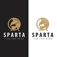 spartiate logo, barbare guerrier badge conception Facile silhouette spartiate guerre casque vecteur