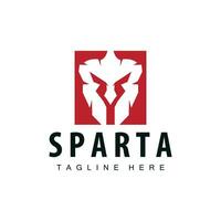 spartiate logo, barbare guerrier badge conception Facile silhouette spartiate guerre casque vecteur