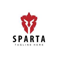 spartiate logo, barbare guerrier badge conception Facile silhouette spartiate guerre casque vecteur