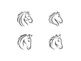 ensemble de cheval logo vecteur icône illustration, logo modèle