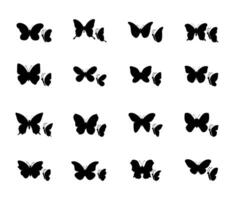 ensemble de silhouettes de papillons, modifiable vecteur illustration