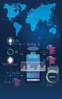 Logiciel développement, la programmation, codage vecteur concept. avec divers programmation langues. La technologie concept. monde carte, téléphone intelligent et La technologie Icônes. Logiciel technologique processus