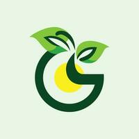 le vert logo est symbolisé par une combinaison de vert feuilles et une Jaune cercle comme une symbole de le Soleil. changements à le vert logo. aller vert logo. vecteur