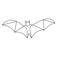 Halloween chauve souris continu main tiré Célibataire ligne art dessin vecteur illustration de style