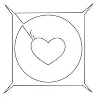 l'amour lettre enveloppe isolé icône continu Célibataire ligne art dessin contour vecteur illustration