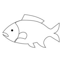 poisson continu un ligne art dessin illustration main tiré esquisser style contour vecteur