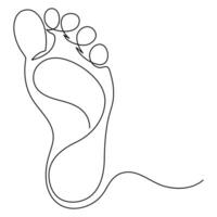 continu un ligne art dessin de nu pied dans Facile style et contour vecteur art illustration