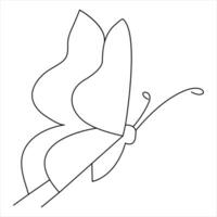 papillon un ligne art dessin continu magnifique en volant contour vecteur art illustration conception