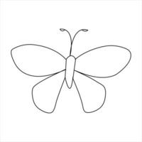 papillon un ligne art dessin continu magnifique en volant contour vecteur art illustration conception