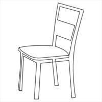 continu un ligne art dessin de chaise contour vecteur art illustration et concept icône conception