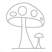 champignon continu un ligne art dessin griffonnage icône main tiré esquisser contour vecteur illustration