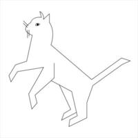 chat animal de compagnie animal Célibataire ligne art dessin continu contour vecteur art illustration minimaliste