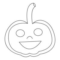 Halloween citrouille avec une visage Célibataire ligne art dessin continu vecteur contour illustration minimalisme