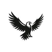 audacieux et espiègle dessin animé Aigle silhouette tatouage logo icône symbole vecteur illustration