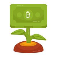 bitcoin plante croissance icône dans modifiable conception vecteur