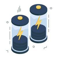 une isométrique conception icône de batterie cellules vecteur