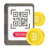 un modifiable conception icône de bitcoin qr code vecteur