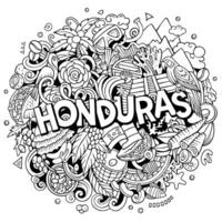 Honduras dessin animé griffonnage illustration. marrant conception vecteur