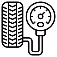 pneu pression vérifier icône ligne vecteur illustration