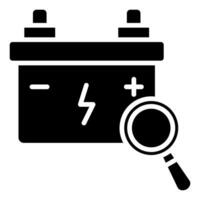 batterie inspection icône ligne vecteur illustration