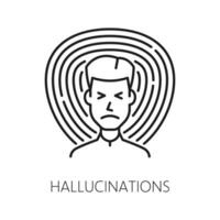 hallucinations psychologique problème ligne icône vecteur