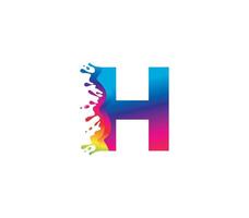 h alphabet La peinture logo conception concept vecteur