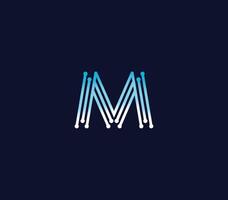 m alphabet lien logo conception concept vecteur