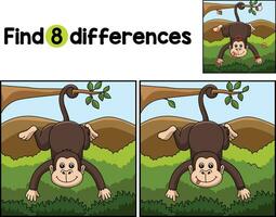 singe animal trouver le différences vecteur