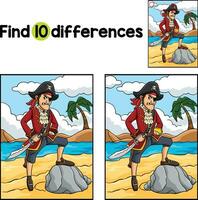 pirate capitaine trouver le différences vecteur